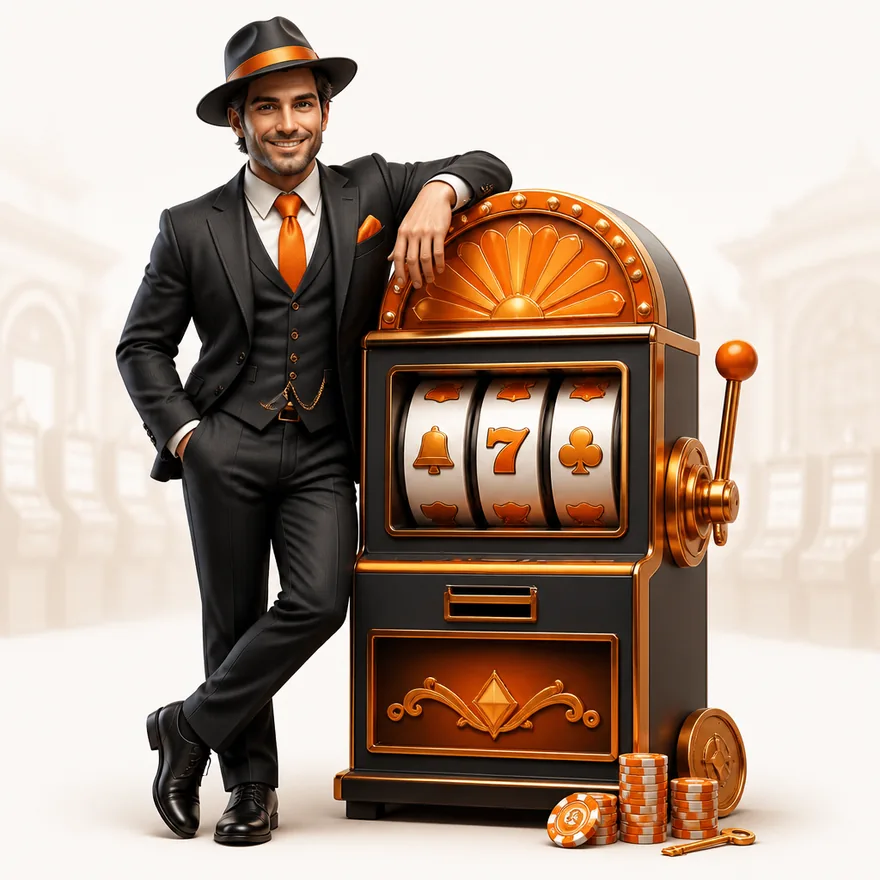 Slot cabinet with marquee — Garrison Bet